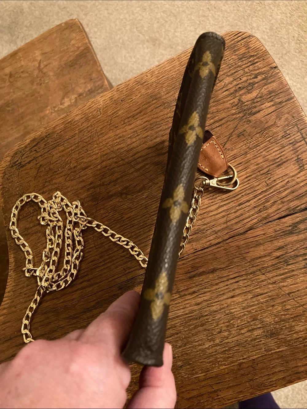 Louis Vuitton Monogram Bucket PM Pouch/Pochette w/Chain Strap
